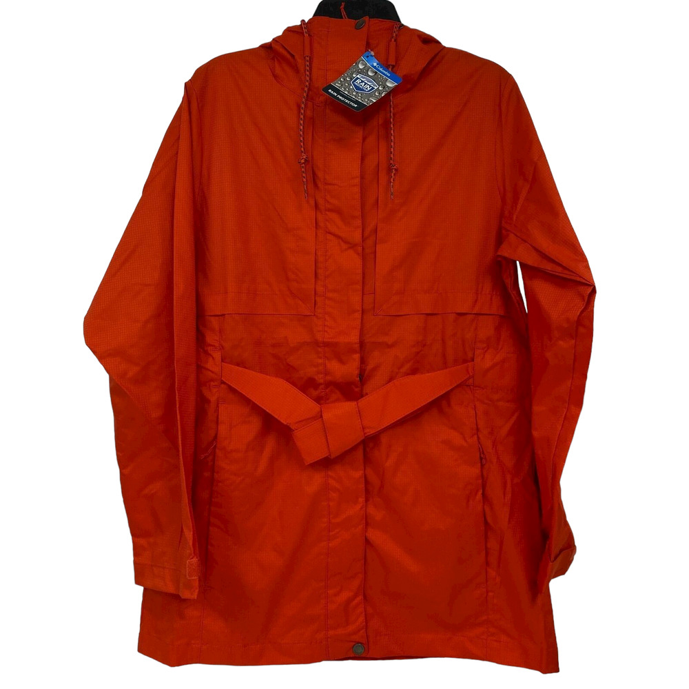 Columbia Womens Orange Pardon My Trench Water-Resistance Jacket Size XL $100